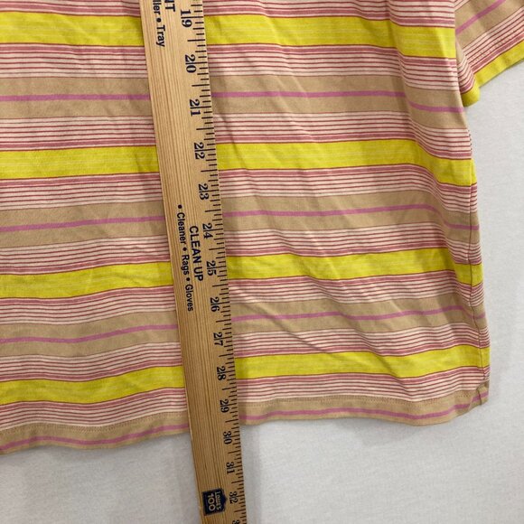 Isaac Mizrahi Top Size 3X Tan Pink Yellow Striped 3/4 Sleeve Stretch Casual - Picture 4 of 8